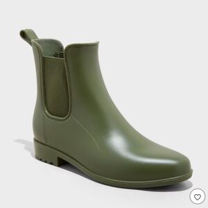 NWOT A New Day Women's Chelsea Short Rain Boots Green